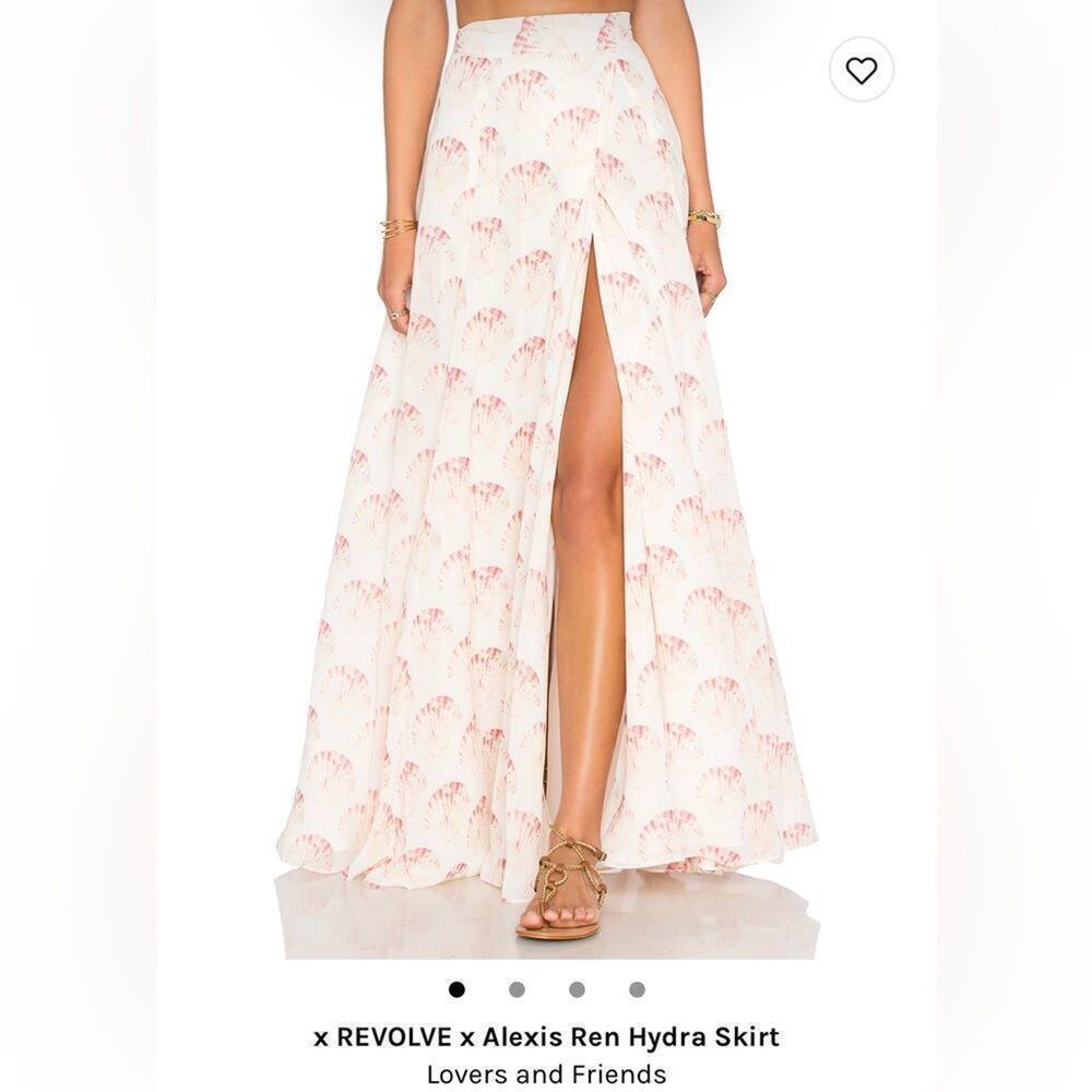 Lovers + Friends x Revolve Alexis Ren Hydra Maxi Shell Print Skirt Small